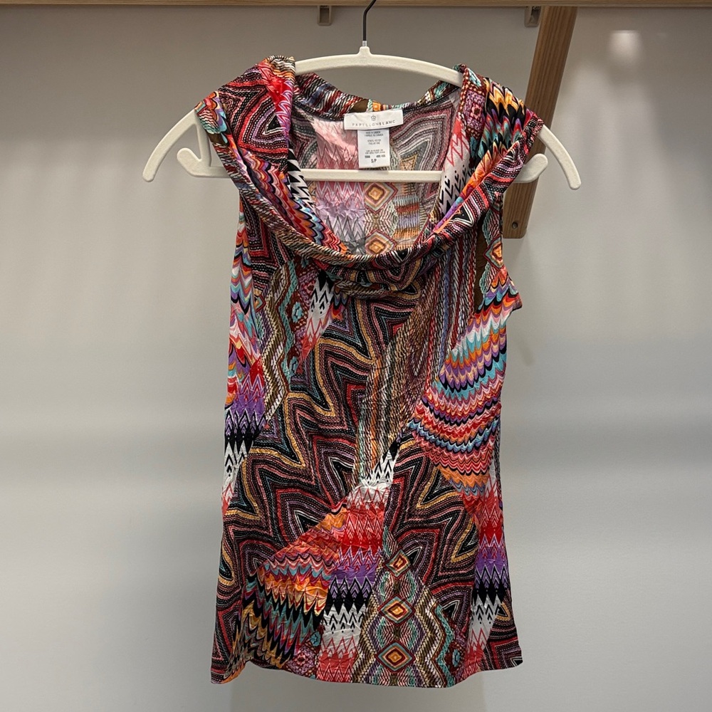 Papillon Blanc Multicolor Patterned Blouse